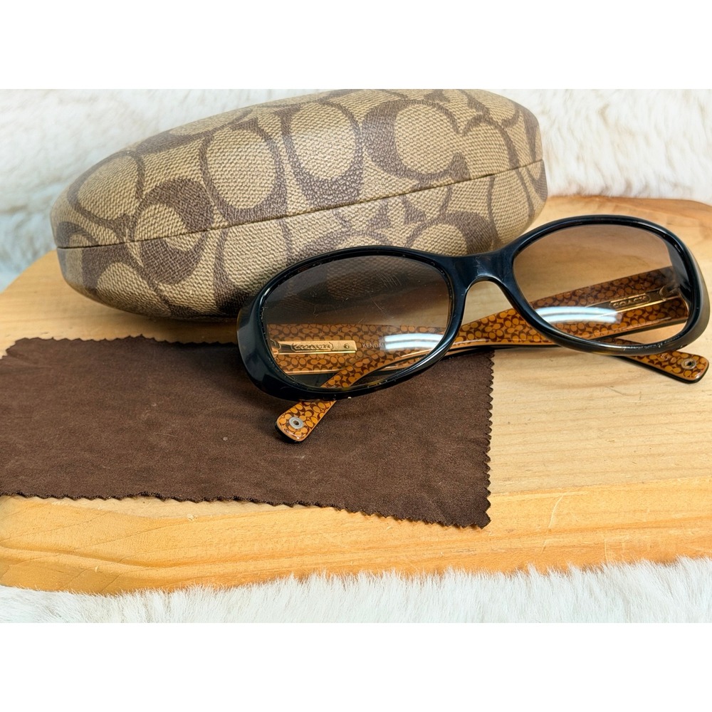 Coach Kendall S438 Tortoise Sunglasses Oval Frame Signature Logo with Case